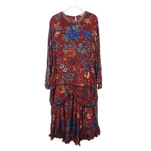 Judith Ann Plus Women's Vintage Floral Embellished Relaxed Fit Midi Dress - 3X